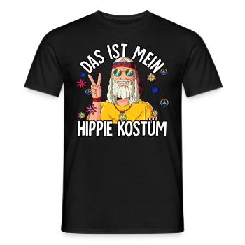 Ceci est mon costume hippie 60s 70s costume - T-shirt homme - noir - Devant - AI Model Male 178 light (178cm)