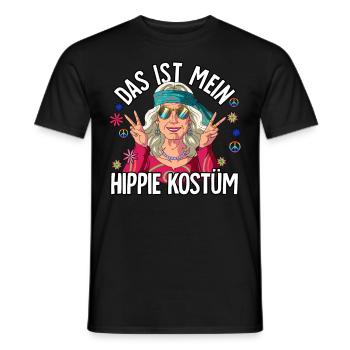 Ceci est mon costume hippie 60s 70s costume - T-shirt homme - noir - Devant - AI Model Male 178 light (178cm)