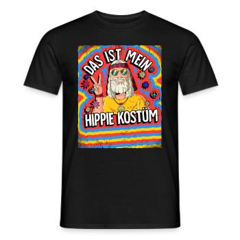 Ceci est mon costume hippie 60s 70s costume - T-shirt homme - noir - Devant - AI Model Male 178 light (178cm)