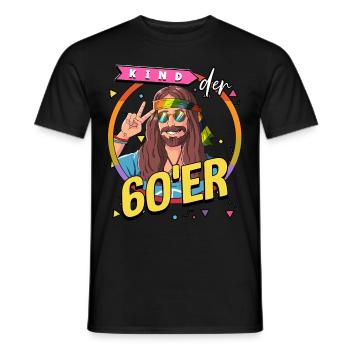 Kind der 60er Jahre Mann Kostüm - Männer T-Shirt - Schwarz - Vorne - AI Model Male 178 light (178cm)