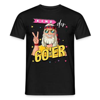 Kind der 60er Jahre Alter Mann Kostüm - Männer T-Shirt - Schwarz - Vorne - AI Model Male 178 light (178cm)