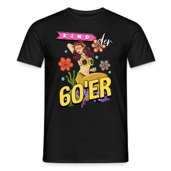 Kind der 60er Jahre Meerjungfrau Kostüm - Männer T-Shirt - Schwarz - Vorne - AI Model Male 178 light (178cm)