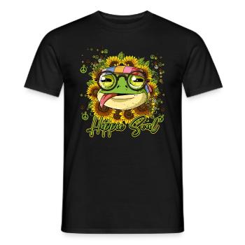 60s 70s Costume Hippie Soul - T-shirt homme - noir - Devant - AI Model Male 178 light (178cm)