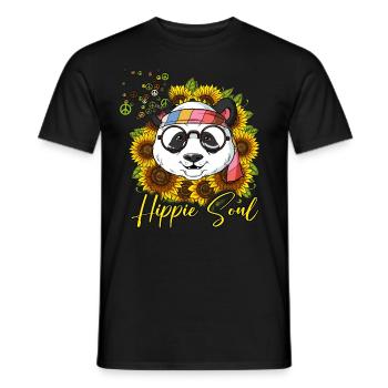 60s 70s Costume Hippie Soul - Men's T-Shirt - black - Front - AI Model Male 178 light (178cm)
