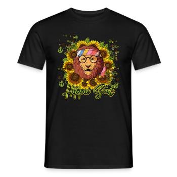 60s 70s Costume Hippie Soul - T-shirt homme - noir - Devant - AI Model Male 178 light (178cm)