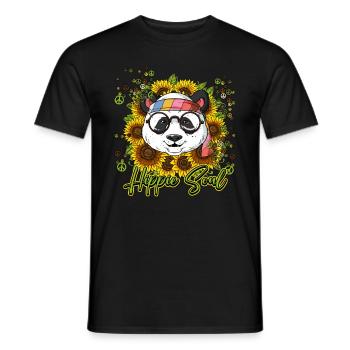 60s 70s Costume Hippie Soul - Men's T-Shirt - black - Front - AI Model Male 178 light (178cm)