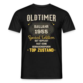 Oldtimer Baujahr 1955 - 68. Geburtstag - Männer T-Shirt - Schwarz - Vorne - AI Model Male 178 light (178cm)