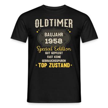 Oldtimer Baujahr 1958 - 65. Geburtstag - Männer T-Shirt - Schwarz - Vorne - AI Model Male 178 light (178cm)