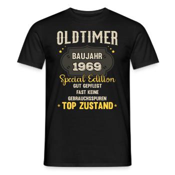 Oldtimer Baujahr 1969 - 54. Geburtstag - Männer T-Shirt - Schwarz - Vorne - AI Model Male 178 light (178cm)