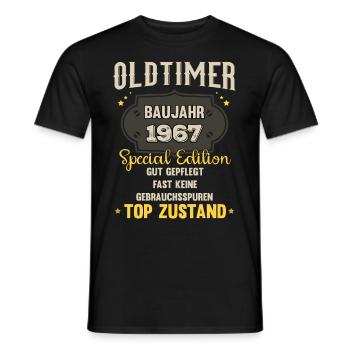 Oldtimer Baujahr 1967 - 56. Geburtstag - Männer T-Shirt - Schwarz - Vorne - AI Model Male 178 light (178cm)