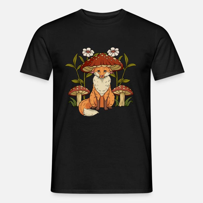 Cottagecore Fox - Mænd T-shirt - sort