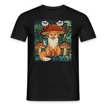 Cottagecore Fox - Men's T-Shirt - black - Front - AI Model Male 178 light (178cm)