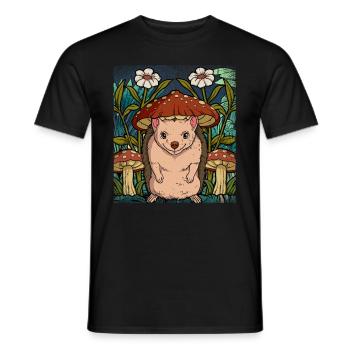 Cottagecore Igel - Männer T-Shirt - Schwarz - Vorne - AI Model Male 178 light (178cm)
