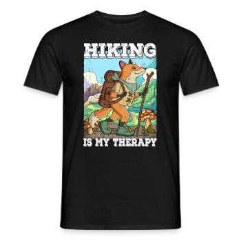 Hiking Is My Therapy Wandern - Männer T-Shirt - Schwarz - Vorne - AI Model Male 178 light (178cm)