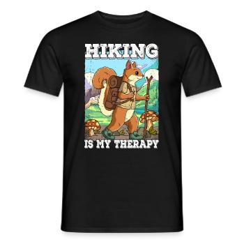 Hiking Is My Therapy Wandern - Men's T-Shirt - black - Front - AI Model Male 178 light (178cm)