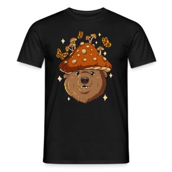 Cottagecore Bear - Men's T-Shirt - black - Front - AI Model Male 178 light (178cm)
