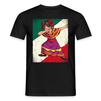 Dabbing Mexican Woman Cinco De Mayo - Men's T-Shirt - black - Front - AI Model Male 178 light (178cm)