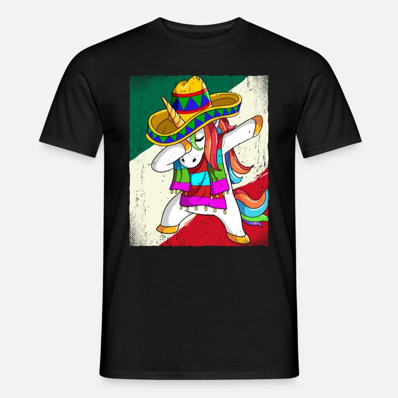 Dabbing Mexican Einhorn Cinco De Mayo - Männer T-Shirt - Schwarz