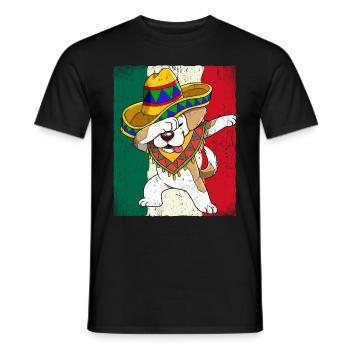 Dabbing Mexican Hund Cinco De Mayo - Männer T-Shirt - Schwarz - Vorne - AI Model Male 178 light (178cm)