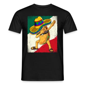 Dabbing Mexican Taco Cinco De Mayo - Men's T-Shirt - black - Front - AI Model Male 178 light (178cm)
