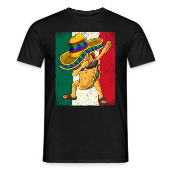 Dabbing Mexican Taco Cinco De Mayo - Men's T-Shirt - black - Front - AI Model Male 178 light (178cm)