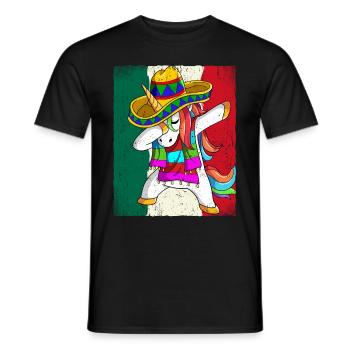 Dabbing Mexican Einhorn Cinco De Mayo - Männer T-Shirt - Schwarz - Vorne - AI Model Male 178 light (178cm)