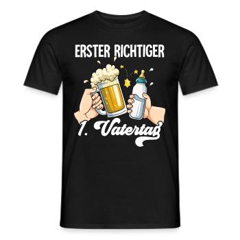 Erster Vatertag - Männer T-Shirt - Schwarz - Vorne - AI Model Male 178 light (178cm)