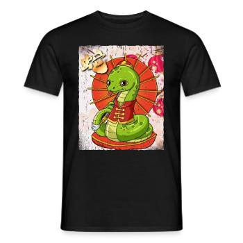 Year of the Serpent Lunar New Year Chinese - Men's T-Shirt - black - Front - AI Model Male 178 light (178cm)