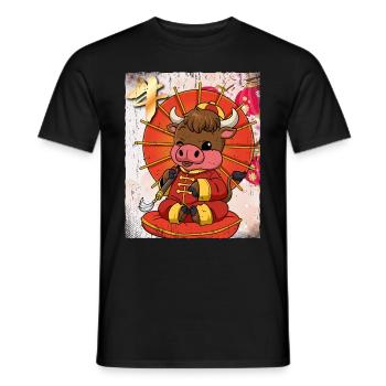Jahr Des Ochsens Mondneujahrsfest Chinesisches - Männer T-Shirt - Schwarz - Vorne - AI Model Male 178 light (178cm)