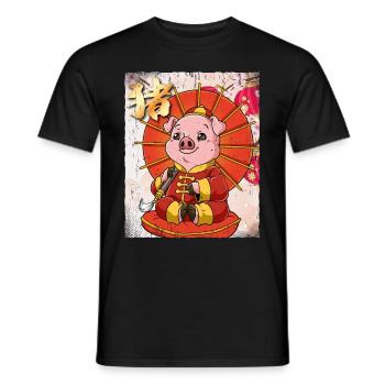 Jahr Des Schweines Mondneujahrsfest Chinesisches - Männer T-Shirt - Schwarz - Vorne - AI Model Male 178 light (178cm)