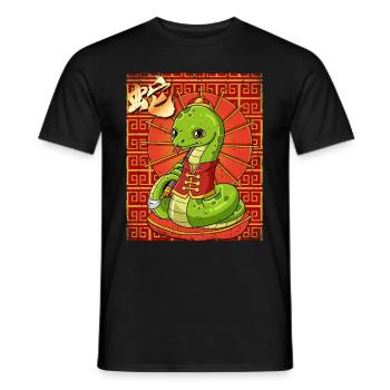 Year of the Serpent Lunar New Year Chinese - Men's T-Shirt - black - Front - AI Model Male 178 light (178cm)