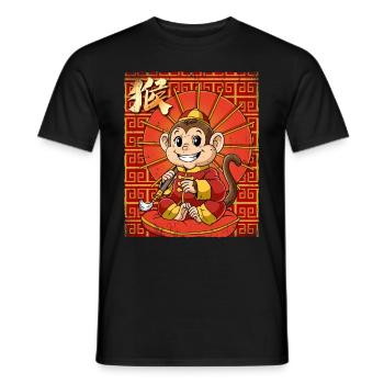 Jahr Des Affen Mondneujahrsfest Chinesisches - Männer T-Shirt - Schwarz - Vorne - AI Model Male 178 light (178cm)