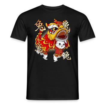 Jahr Des Hasens Mondneujahrsfest Chinesisches - Männer T-Shirt - Schwarz - Vorne - AI Model Male 178 light (178cm)