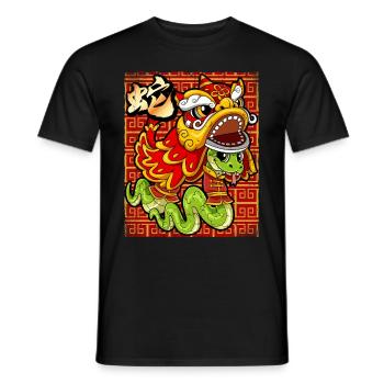 Year of the Serpent Lunar New Year Chinese - Men's T-Shirt - black - Front - AI Model Male 178 light (178cm)