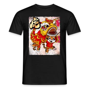 Year of the Tiger Lunar New Year Chinese - Men's T-Shirt - black - Front - AI Model Male 178 light (178cm)