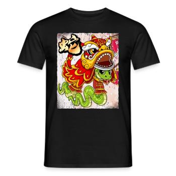 Year of the Serpent Lunar New Year Chinese - Men's T-Shirt - black - Front - AI Model Male 178 light (178cm)
