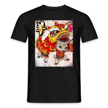 Year of the Goat Lunar New Year Chinese - Men's T-Shirt - black - Front - AI Model Male 178 light (178cm)