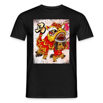 Year of the Horse Lunar New Year Chinese - Men's T-Shirt - black - Front - AI Model Male 178 light (178cm)