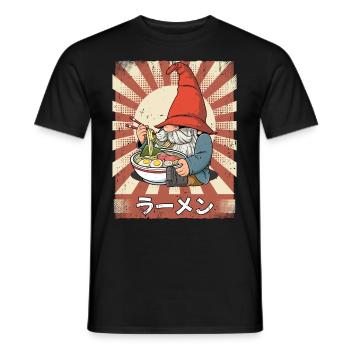 ramen gnome noodle soup ramen - Men's T-Shirt - black - Front - AI Model Male 178 light (178cm)