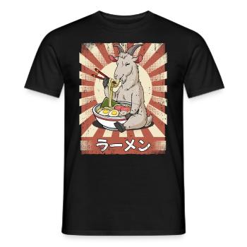 Ramen Ziege Nudelsuppe Ramen - Männer T-Shirt - Schwarz - Vorne - AI Model Male 178 light (178cm)