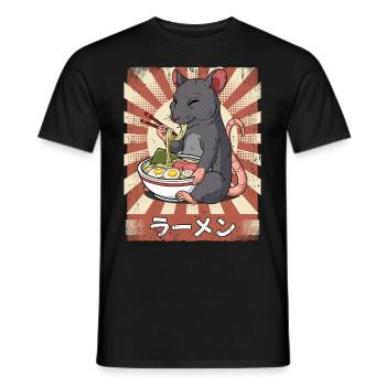 ramen rat noodle soup ramen - Men's T-Shirt - black - Front - AI Model Male 178 light (178cm)