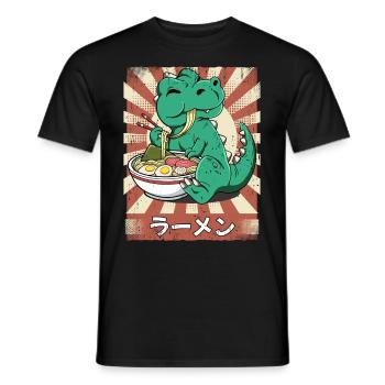 Ramen T-rex Soupe de nouilles Ramen - T-shirt homme - noir - Devant - AI Model Male 178 light (178cm)