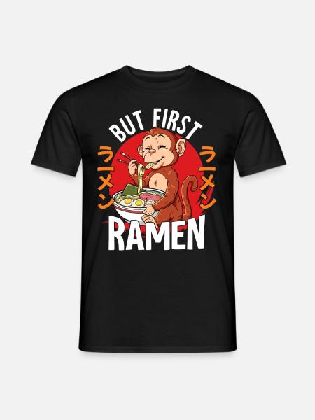 But First Ramen - Männer T-Shirt - Schwarz