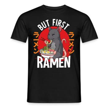 But First Ramen - Männer T-Shirt - Schwarz - Vorne - AI Model Male 178 light (178cm)