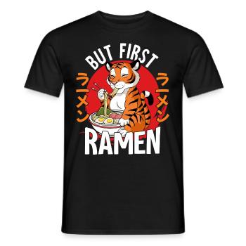 But First Ramen - Männer T-Shirt - Schwarz - Vorne - AI Model Male 178 light (178cm)