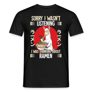 Sorry I Wasn't Listening I Was Thinking About - Männer T-Shirt - Schwarz - Vorne - AI Model Male 178 light (178cm)