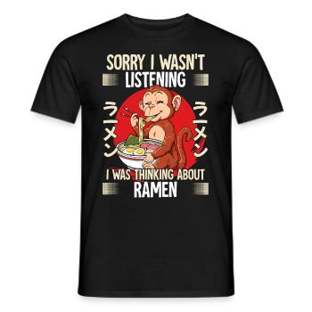 Sorry I Wasn't Listening I Was Thinking About - Männer T-Shirt - Schwarz - Vorne - AI Model Male 178 light (178cm)