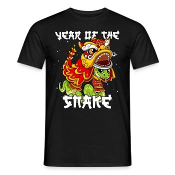 Year of the Serpent Lunar New Year Chinese - Men's T-Shirt - black - Front - AI Model Male 178 light (178cm)