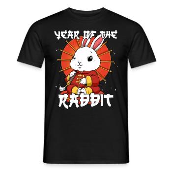 Année du Lapin Nouvel An lunaire chinois - T-shirt homme - noir - Devant - AI Model Male 178 light (178cm)