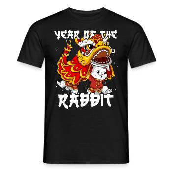 Année du Lapin Nouvel An lunaire chinois - T-shirt homme - noir - Devant - AI Model Male 178 light (178cm)